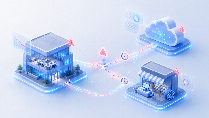 Instabile Unternehmensanbindung verursacht Ausfälle bei Cloud, Büro und Kassensystemen