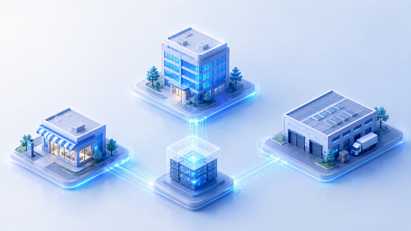 Büro, Handel und Logistikstandorte über Business-Infrastruktur verbunden